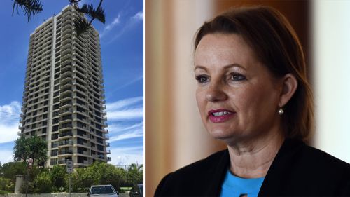 The residential tower where the $795,000 apartment Ms Ley bought is located. 