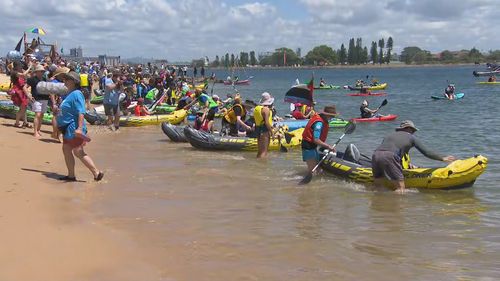 Climate activists have blocked the Port of Newcastle with surfboards, kayaks and boats  as part of a four-day climate protest. 