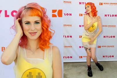 Paramore front-woman <b>Hayley Williams </b>attends NYLON x BOSS ORANGE Escape House as part of Coachella.