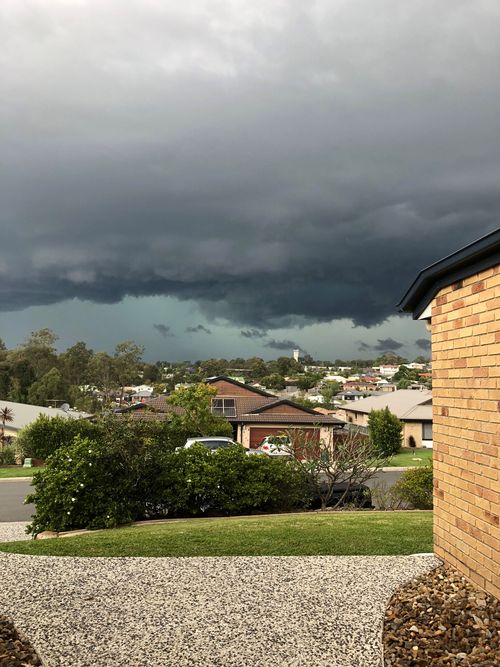 The storm rolling into Narangba at 2.30pm.