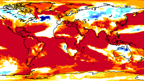 The European Centre for Medium-Range Weather Forecasts' seasonal forecast map for El Niño. 