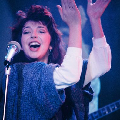 Kate Bush performs Running up that Hill in 1985.
