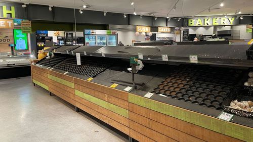 Woolworths' stores in Brisbane run out of stock as the former tropical cyclone Alfred approaches.