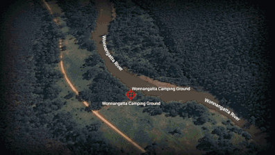 Under Investigation: This Google Earth illustration shows how remote the campsite is