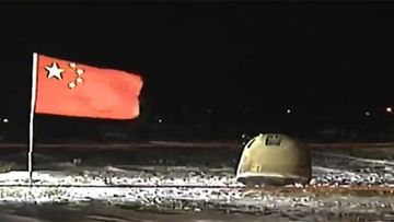 The capsule touched down on snow-covered grassland in Mongolia on Thursday.