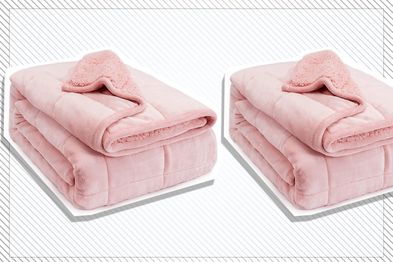 9PR: Pink Sherpa Fleece Weighted Blanket.