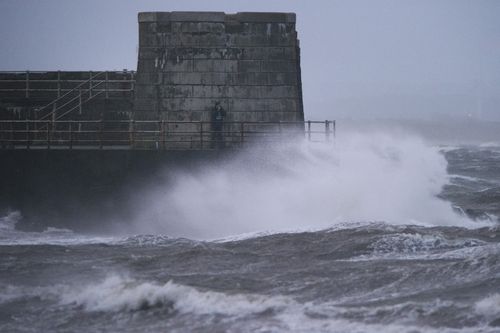 Saltcoats on the west coast of Scotland as Storm Ophelia hits Britain's west coast. (AAP)