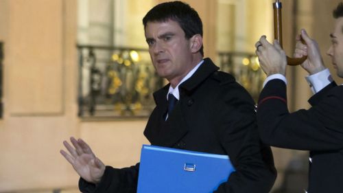 French Prime Minister Manuel Valls arrives for a cabinet meeting. (AAP)