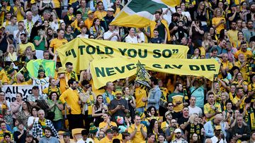 Australia fans show support for their beloved Matildas.