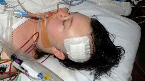 April Lee Gillen in hospital after the alleged abduction. (NSW Police)