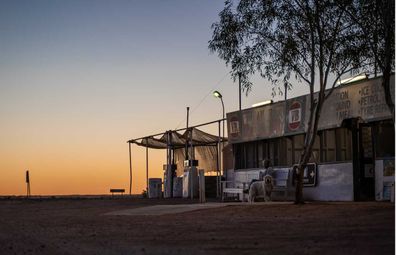 William Creek Hotel at sunset