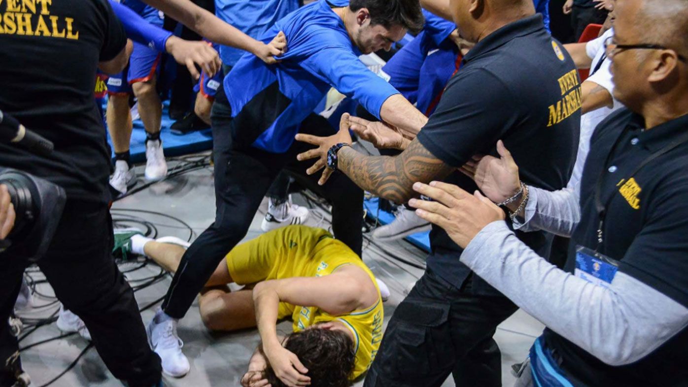 Filipino player Troy Rike helped save Boomer Chris Goulding during violent brawl