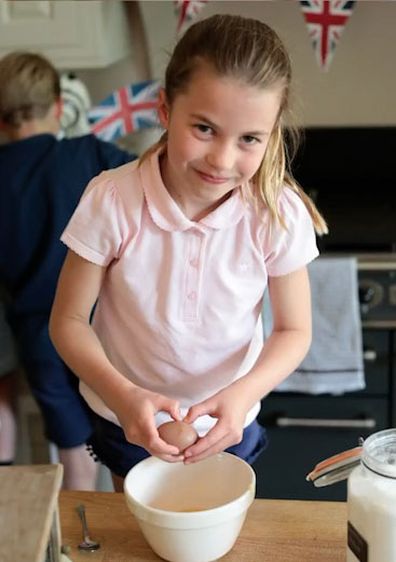 Princess Charlotte breaks the eggs