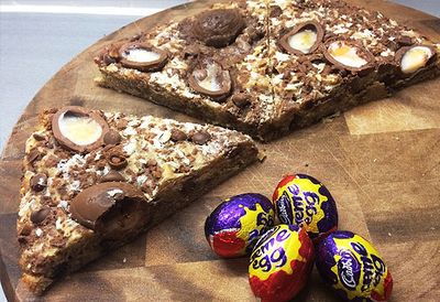 Creme Egg cookie pizza