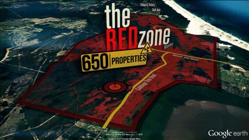 The "Red Zone" around Williamtown's RAAF base.