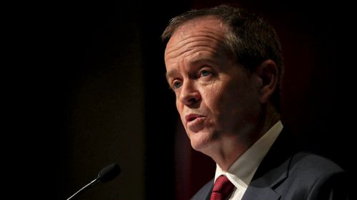 Bill Shorten, pictured in Hobart, Tasmania, yesterday, is enjoying a Labor lead in the polls, but not a personal one.