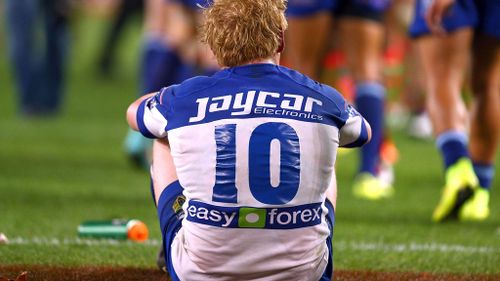 Dejected Bulldogs player James Graham after his teams loss. (Getty)