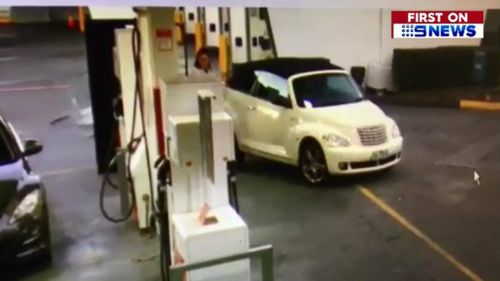 Tayla Daly was caught on CCTV filling up her car. Picture: Supplied