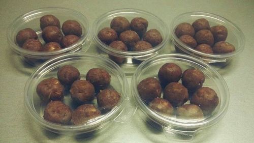 'Date-balls' are a recommended snack made from dates, flour and butter.
