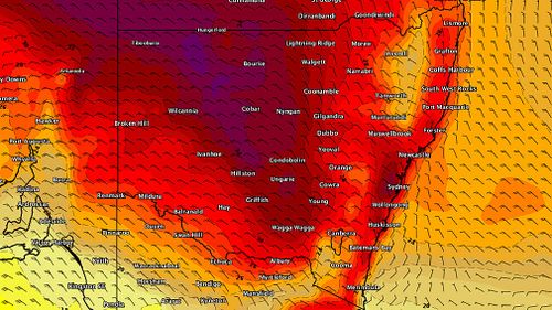 Sydney temperatures soared towards 35 degrees yesterday afternoon for the third time this week. Picture: Weatherzone.