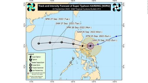 The Path of Super Typhoon Noru.