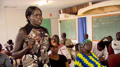 The Sudanese community meets regularly at a Toowoomba scout hall.