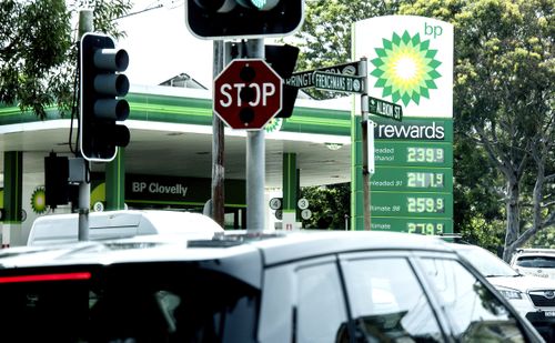 Preços da gasolina mostrando o posto de gasolina da BP em Clovelly, 16 de março de 2026.