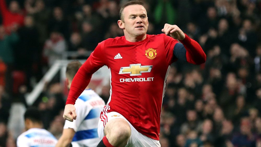 Wayne Rooney moved alongside Sir Bobby Moore at United. (AAP)