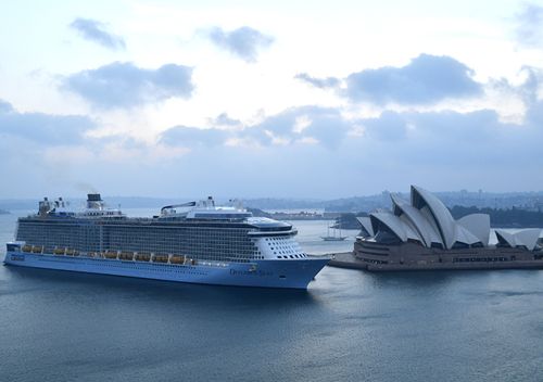 Royal Caribbean International's cruise ship Ovation of the Seas arrives in Sydney Harbour after returning from New Zealand. Some of the tourists on New Zealand's White Island during Monday's volcano eruption were passengers on a cruise ship visiting the area.