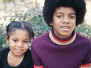 Michael Jackson and sister Janet pose for a photo at their Hollywood Hills home in 1972.