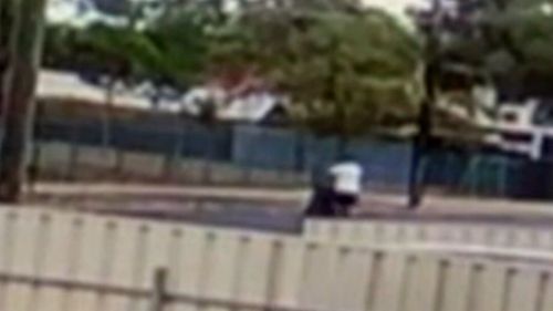 Authorities hope someone might recognise the distinctive twin stroller the man was filmed pushing on the day.