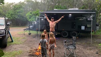 Chris Hemsworth and the family hired a caravan for the trip down the coast.