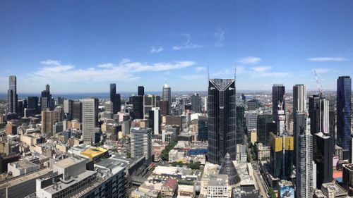 A view of central Melbourne looking down from Russell Street (9NEWS)