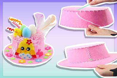 9PR: mciskin DIY Pre-punched hole Easter hat, pink