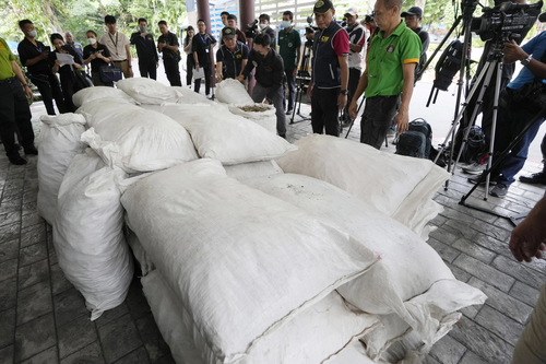 Thai authorities said Thursday they have seized more than a ton of pangolin scales worth over 50 million baht ($1.4 million) that are believed to have been headed out of the country through a land border.