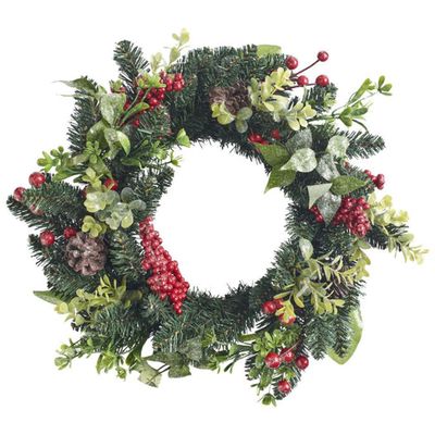 Living Space Festive Berry & Pinecone Christmas Wreath