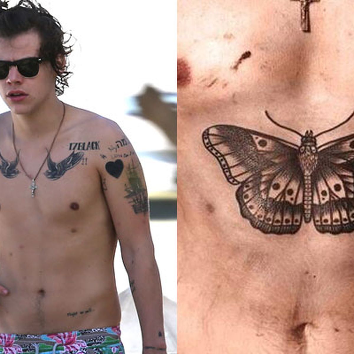 Тату что означает у мужчин. Гарри Стайлс тату бабочка. Татуировка бабочка Гарри Стайлса. Гарри Стайлс грудь. Гарри Стайлс Татуировка бабочка.