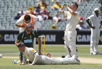 Clarke tried to ease his ailing back into life. (AAP)