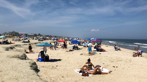 Beachgoers spend time at Monmouth Beach, New Jersey (file).