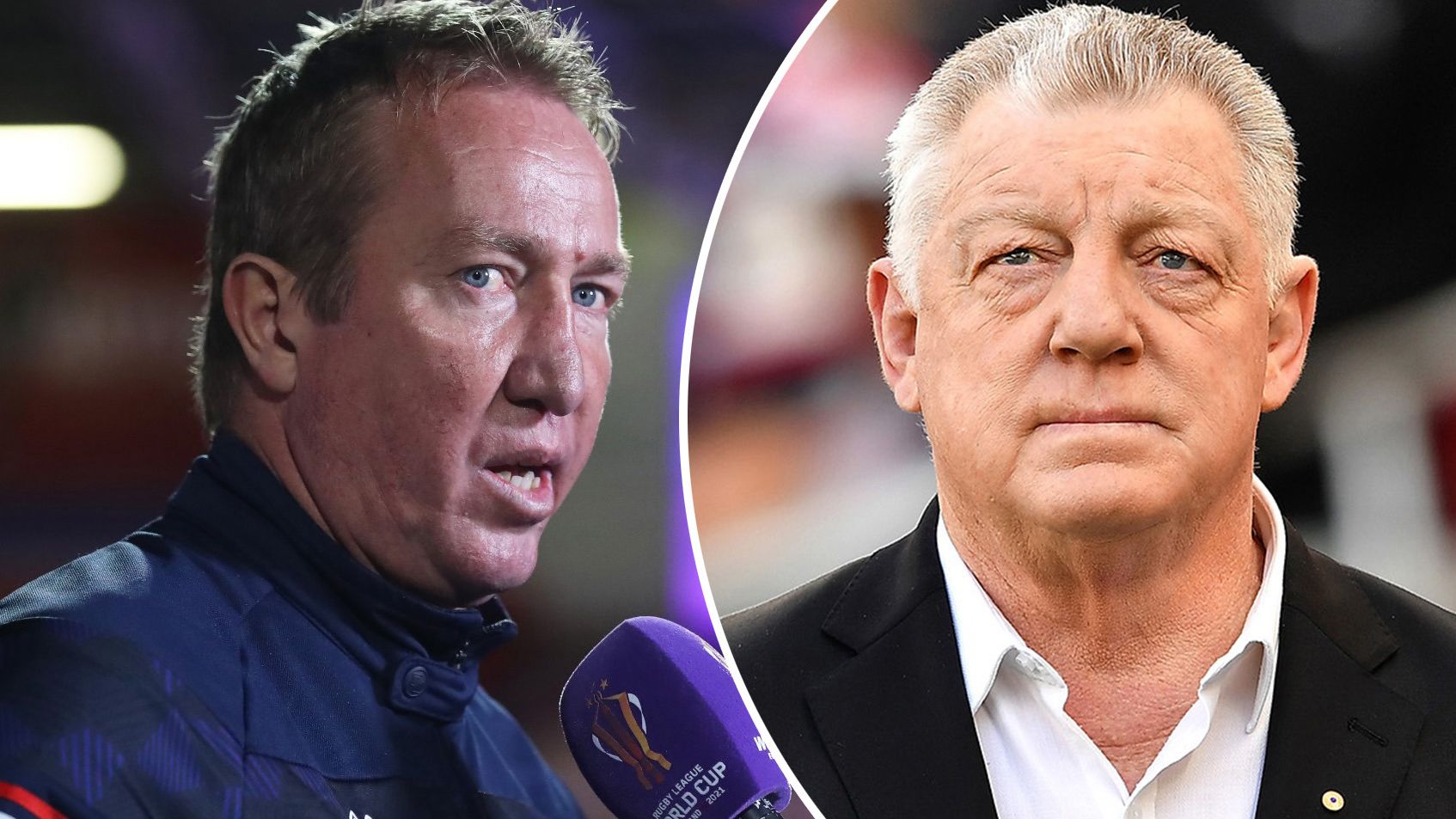 A war of words has erupted between Roosters coach Trent Robinson and Phil Gould.