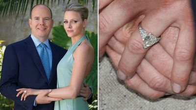 Princess Charlene's pear cut diamond ring