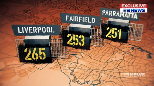 The highest number of offenders on parole are in Liverpool, Fairfield and Parramatta. (9NEWS)