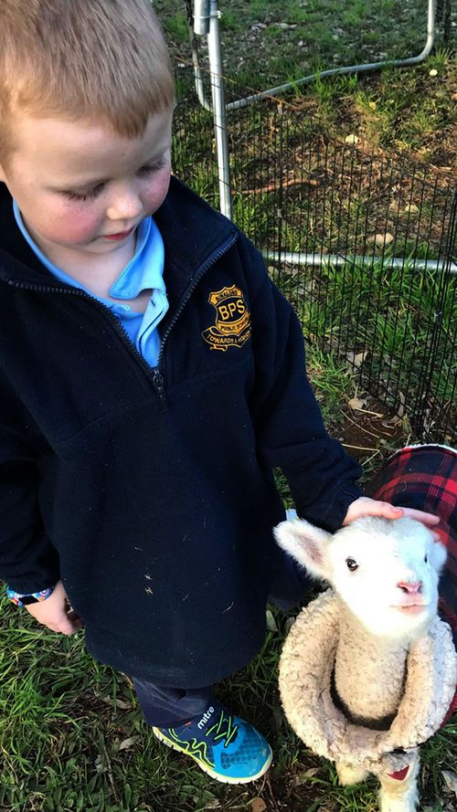 Leanne Heffernan's son Nash takes care of one baby.