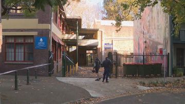 A 61-year-old man has been stabbed at a public school in Sydney&#x27;s inner city. 