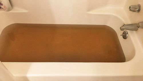 Daryl Page shared a picture of his bathtub filled with brown, muddy water in Jackson, Mississippi on August 29.