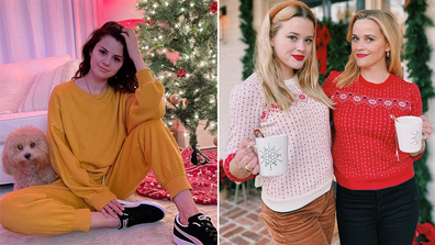 Celebrities, Christmas photos, 2020, Selena Gomez, Reese Witherspoon