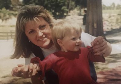 Morgan Carter with her mother when toddler cancer fundraiser