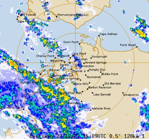 Tropical Cyclone Ellie crosses the NT coast, radar December 23, 2022