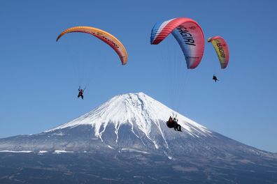 Paragliding at Mount Fuji, Japan