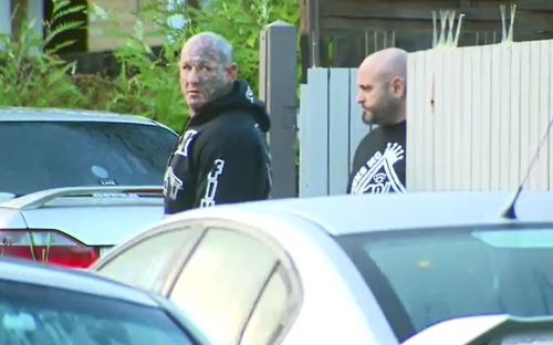 Shortly after the shooting, members of the Finks Motorcycle club arrived at the home. Picture: 9NEWS